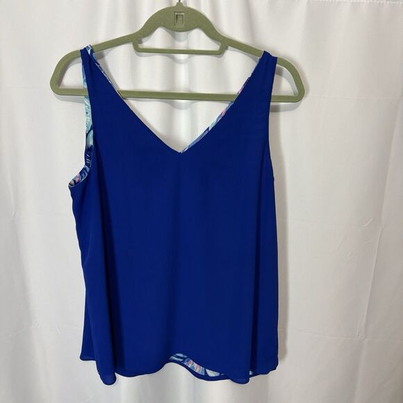 Lilly Pulitzer Florin Reversible Tank Twilight Blue Scale Up Sz M NWOT Preppy - Picture 5 of 7